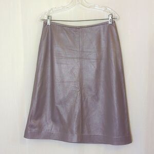 Boyd England Soft Metallic Leather Skirt Pearly Tan Size Large